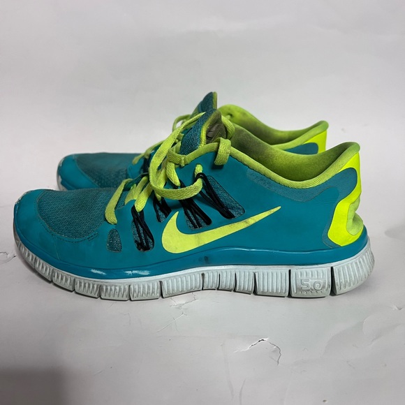 Nike Free 5.0 | Teal & Lime Green Sneakers - Picture 1 of 8